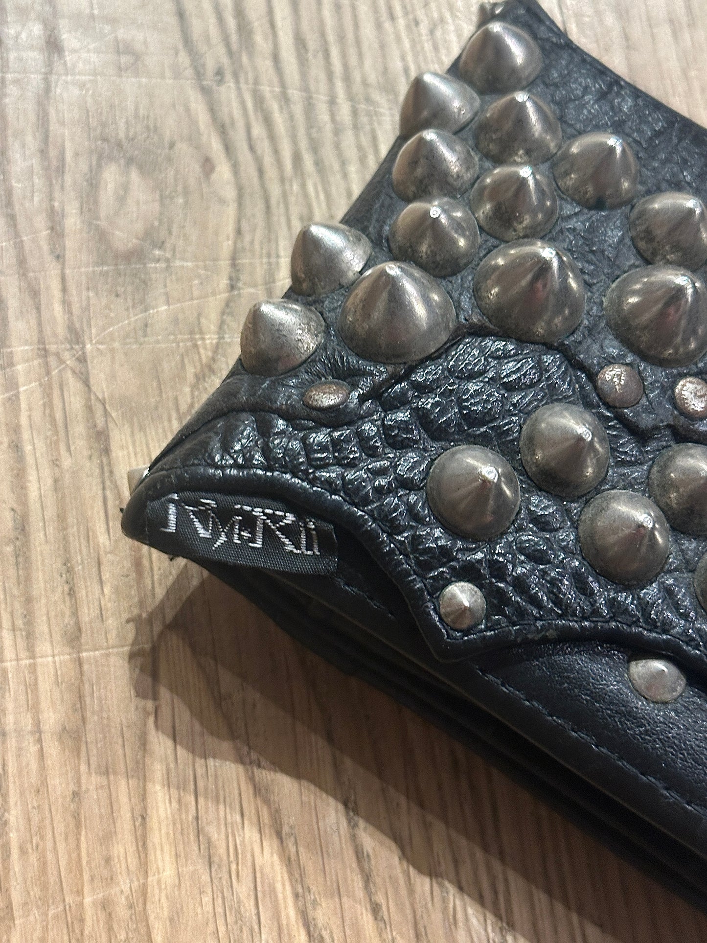 KmRii 2008 Studded Leather Crocodile Embossed Wallet