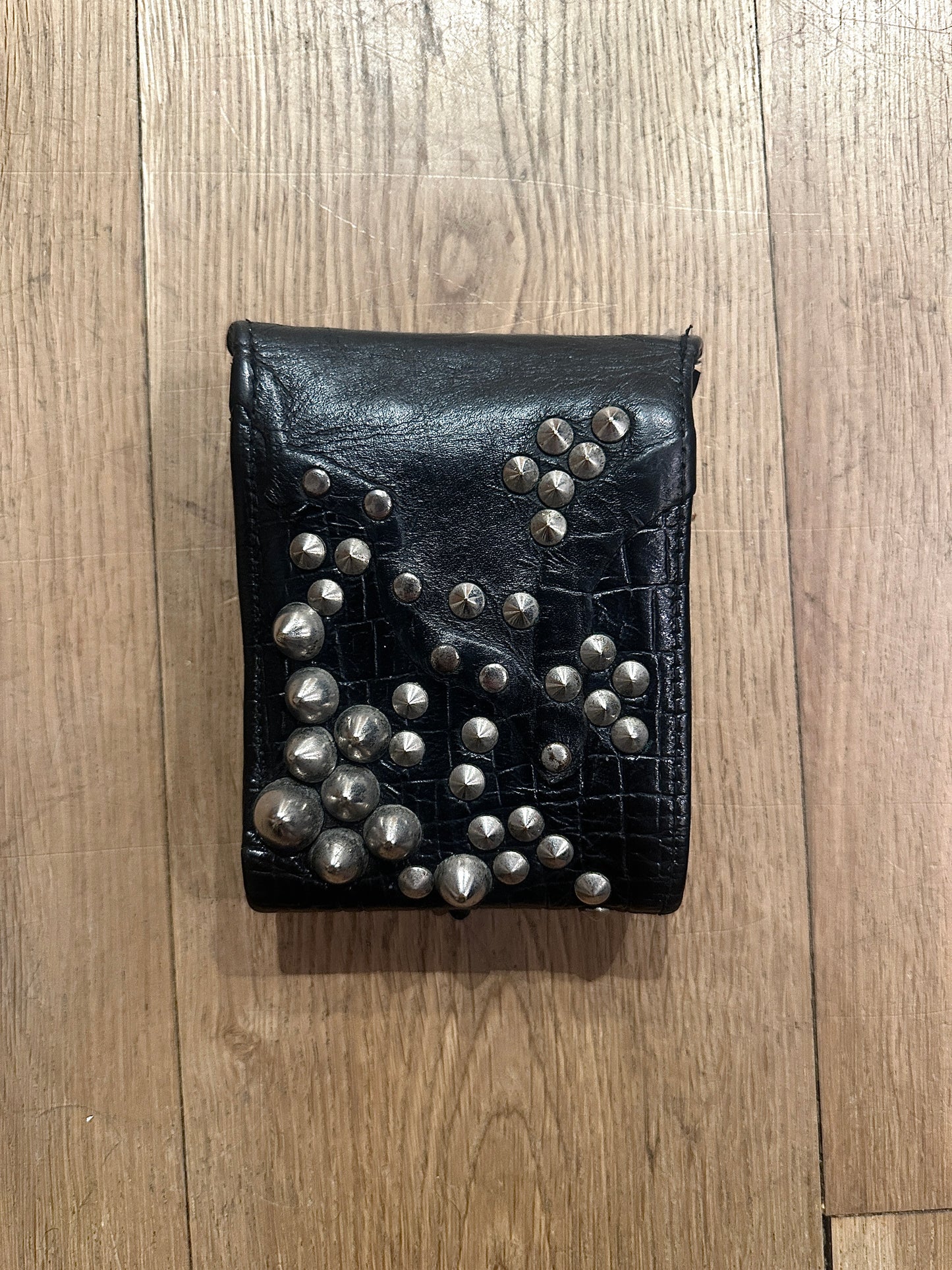 KmRii 2008 Studded Leather Crocodile Embossed Wallet