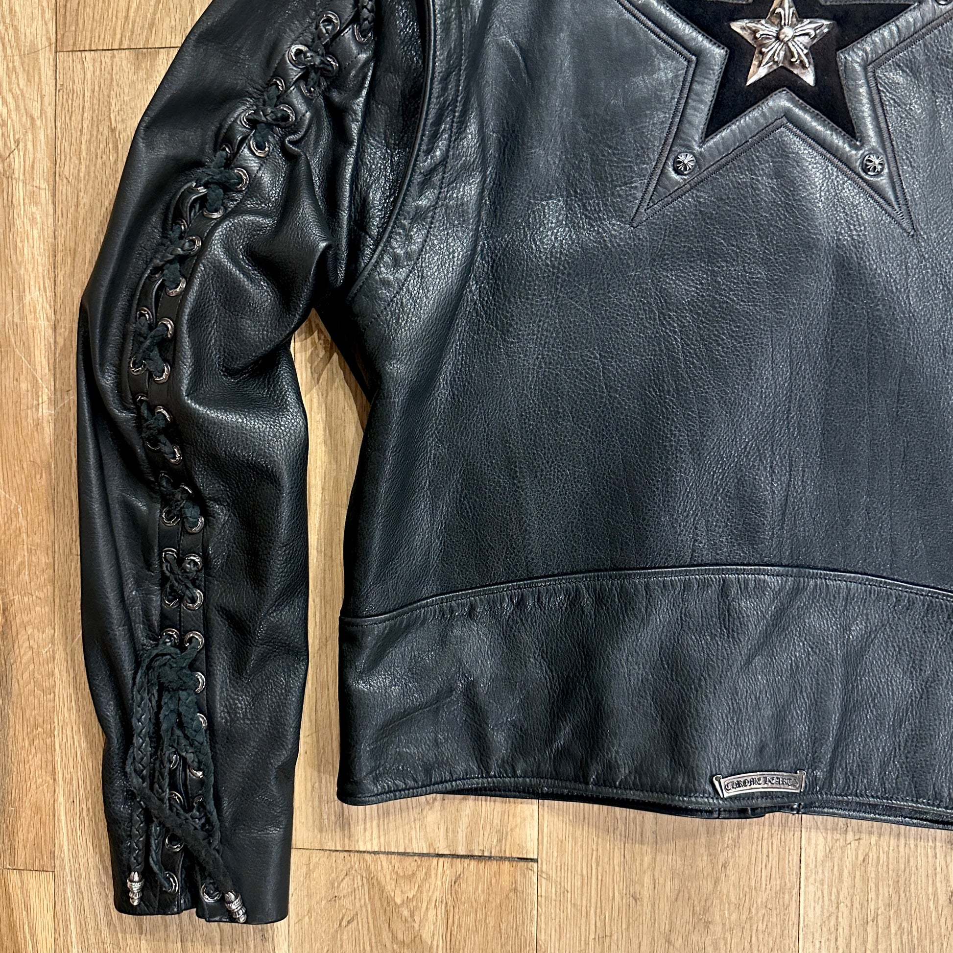 1993 Chrome Hearts Lace-Up Star Leather Jacket image 7