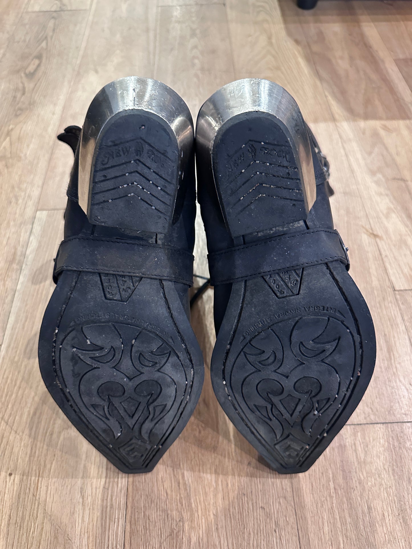 Vintage Newrock Metal-Toe Cowboy Boots