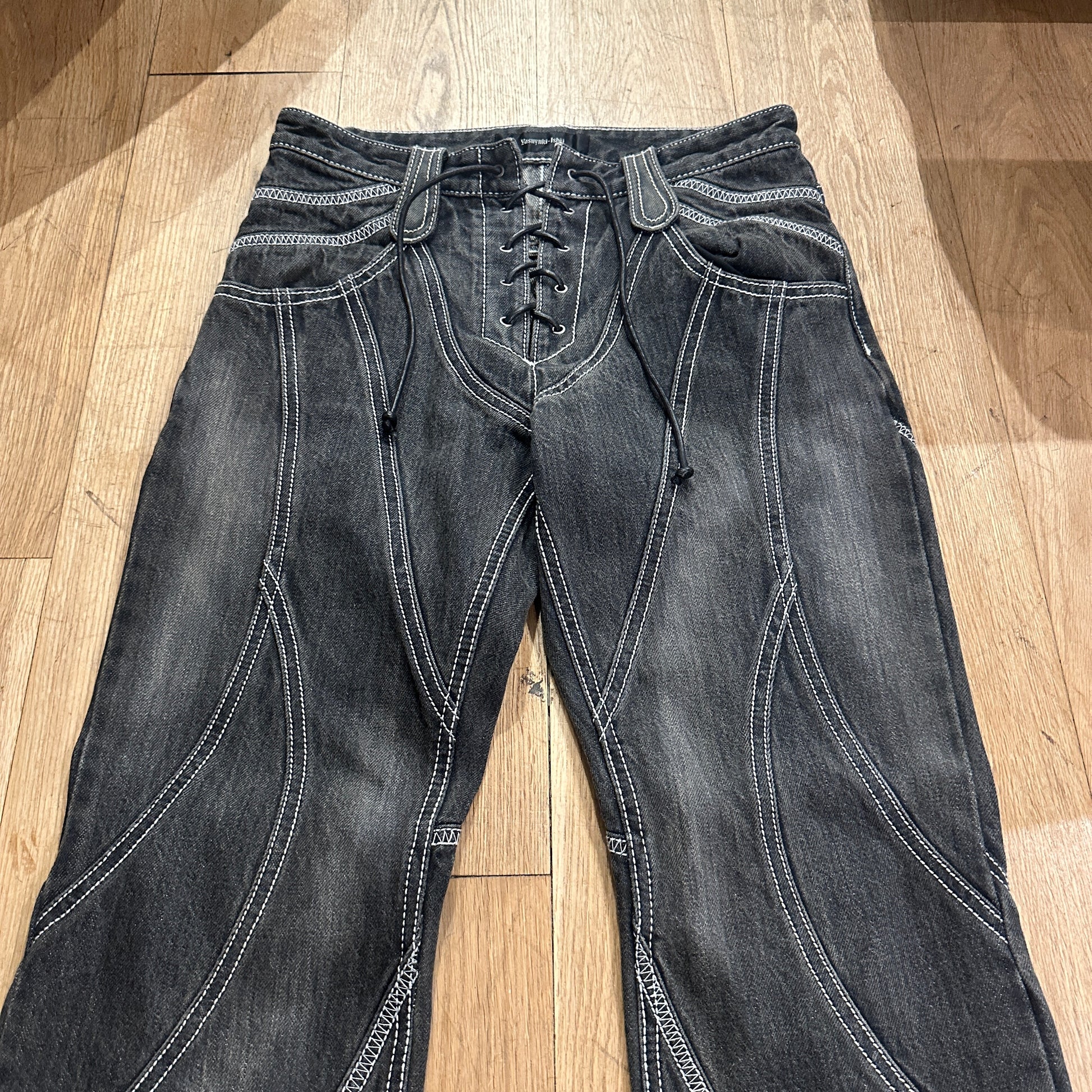 Yasuyuki Ishii Lace-Up Tribal Denim FW24 image 1