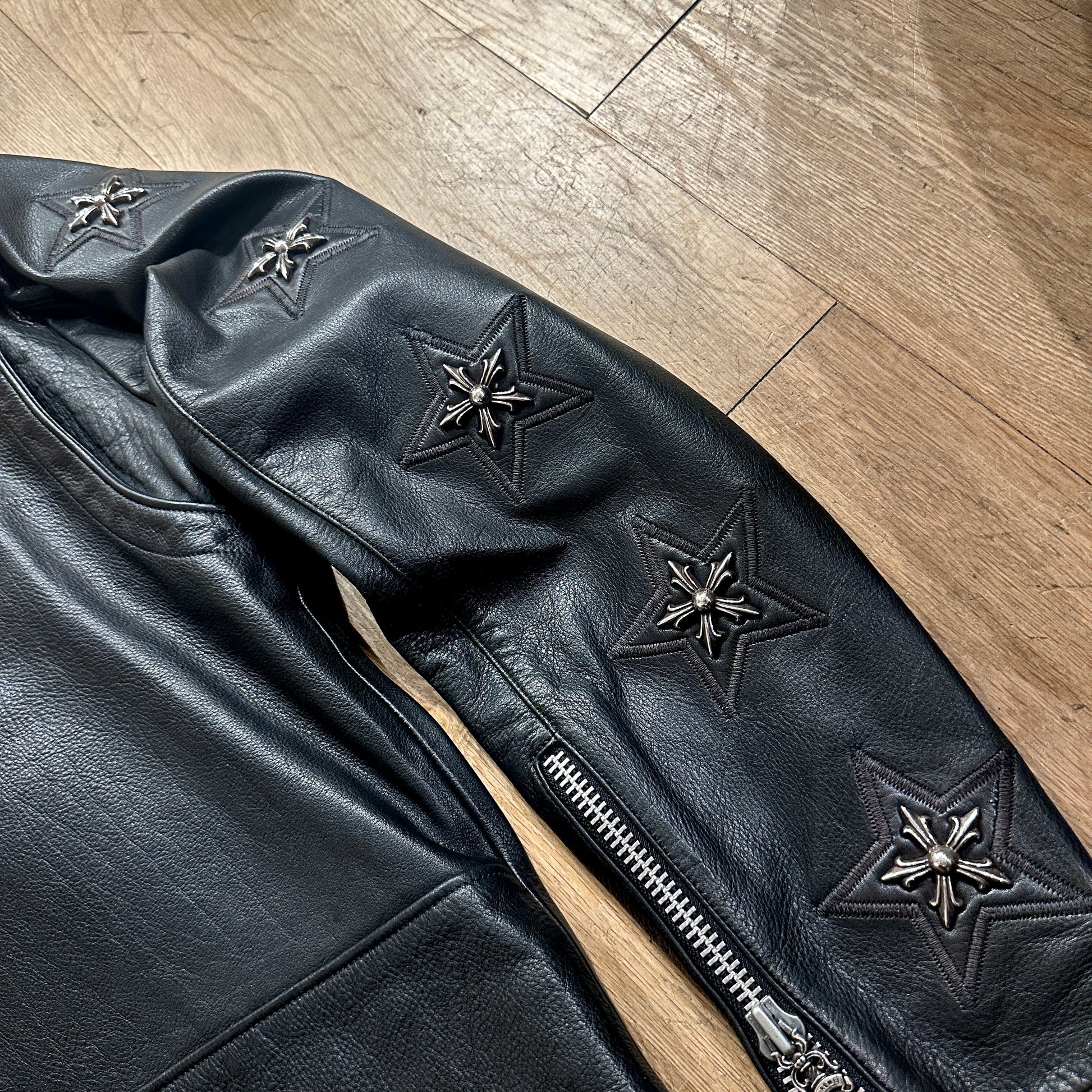1993 Chrome Hearts Lace-Up Star Leather Jacket image 2