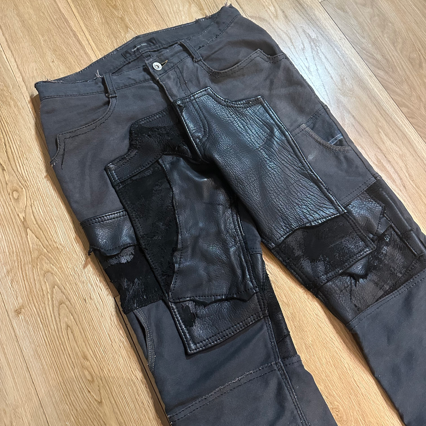 Yasuyuki Ishii Leather Patchwork Pants image 2