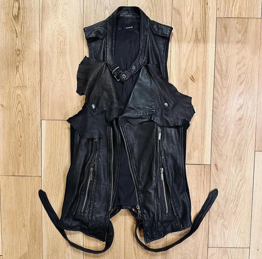 Yasuyuki Ishii Sample Leather Lazer-Cut Vest image 0