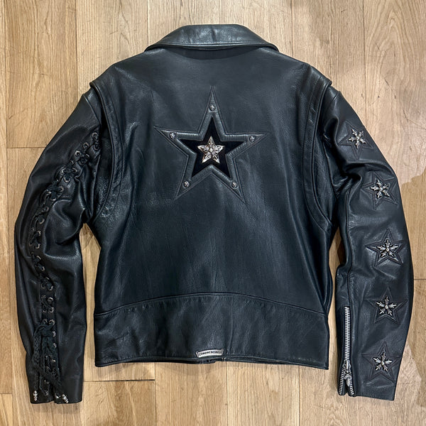 1993 Chrome Hearts Lace-Up Star Leather Jacket image 0