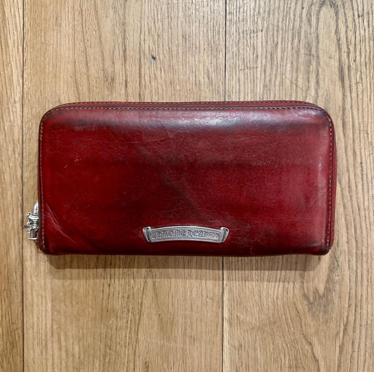 Chrome Hearts Crimson Filigree Long Zip Wallet