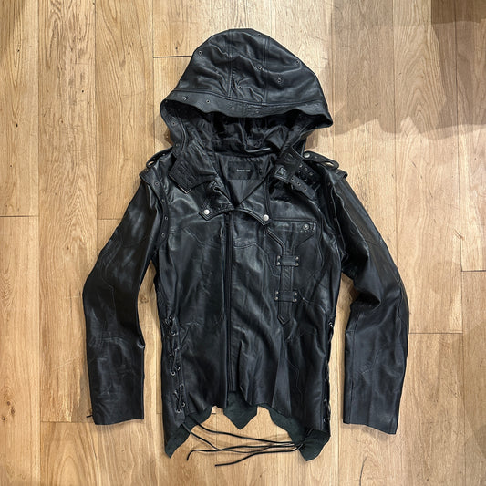 Yasuyuki Ishii Leather Hooded Jacket image 0