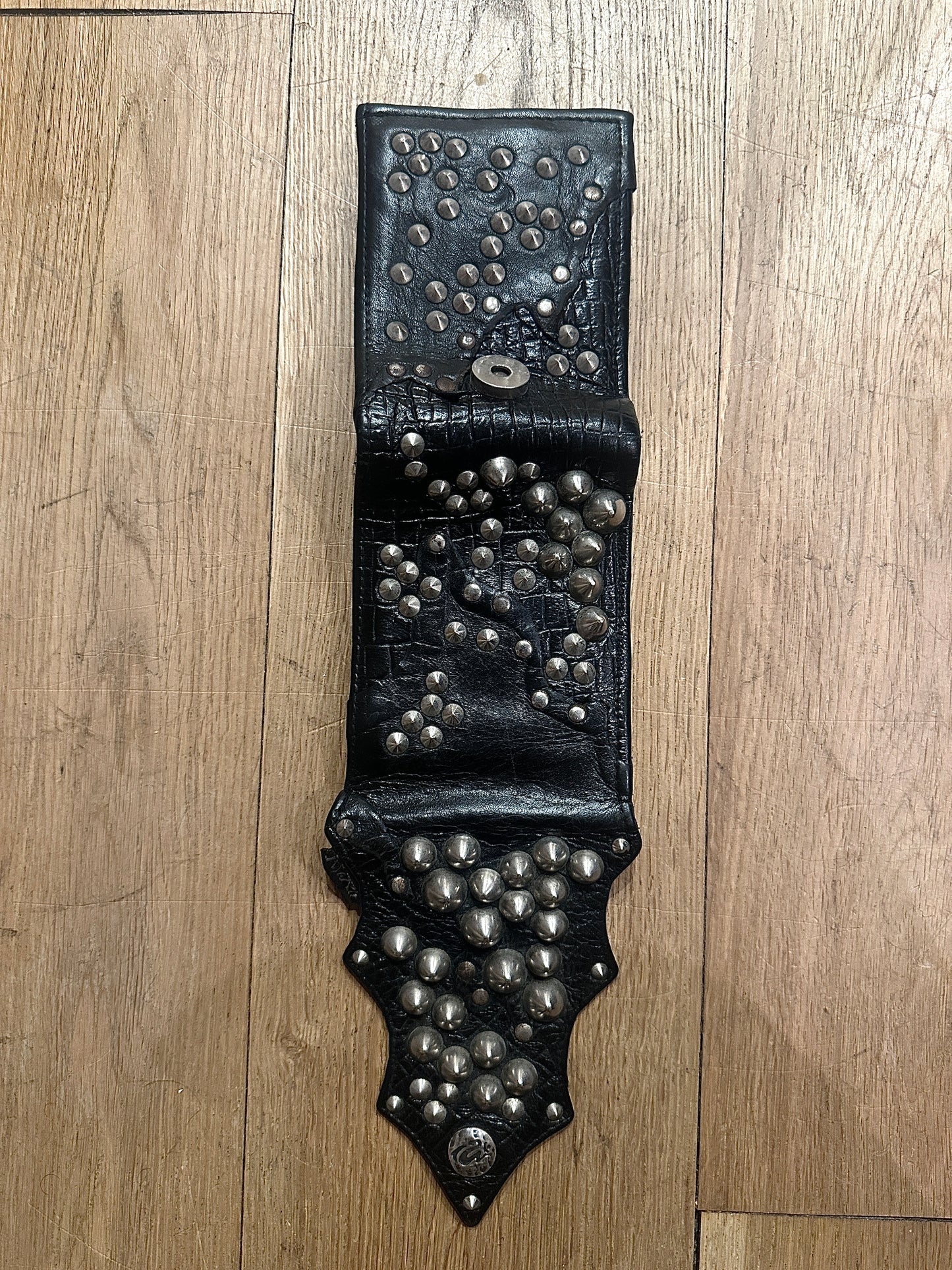 KmRii 2008 Studded Leather Crocodile Embossed Wallet