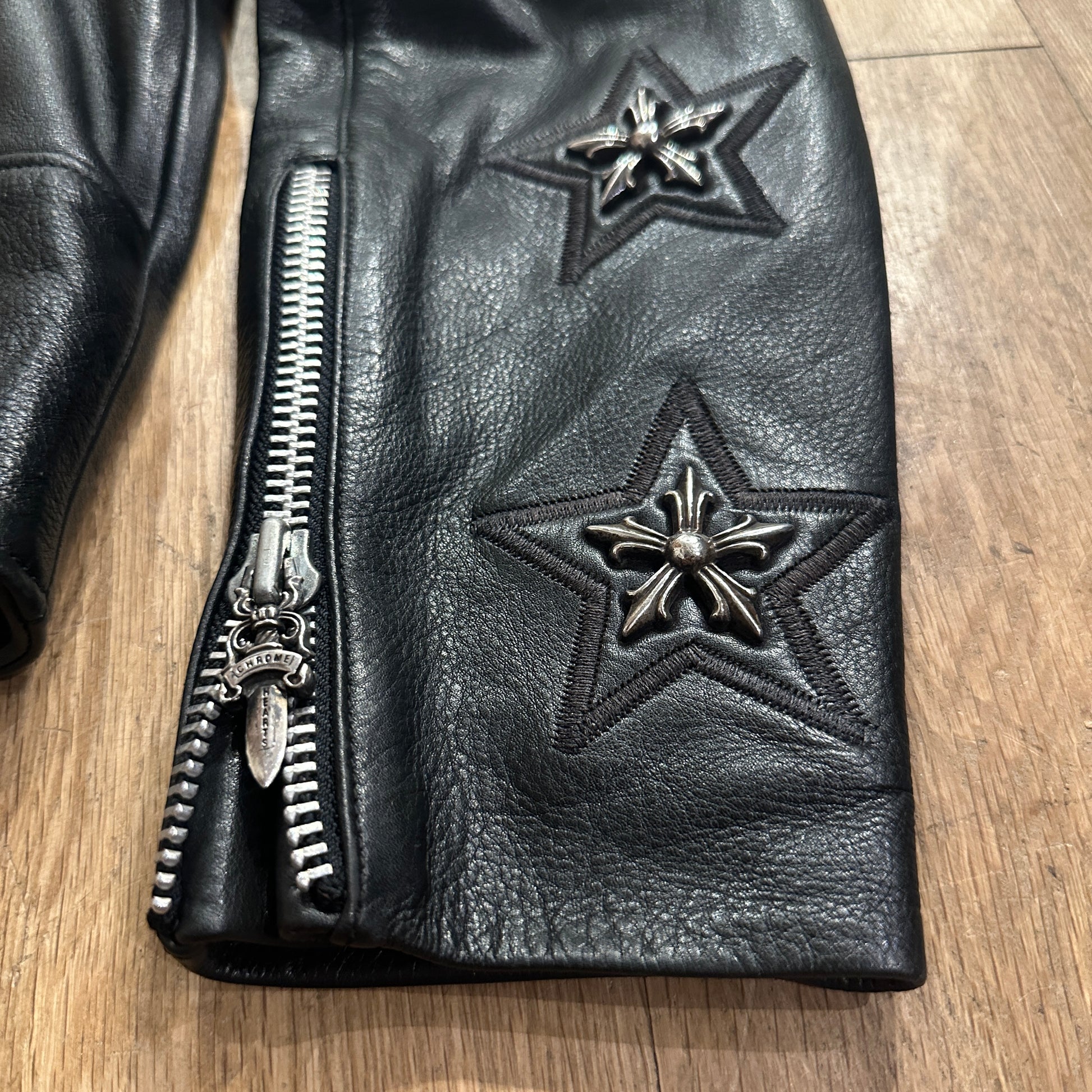 1993 Chrome Hearts Lace-Up Star Leather Jacket image 4