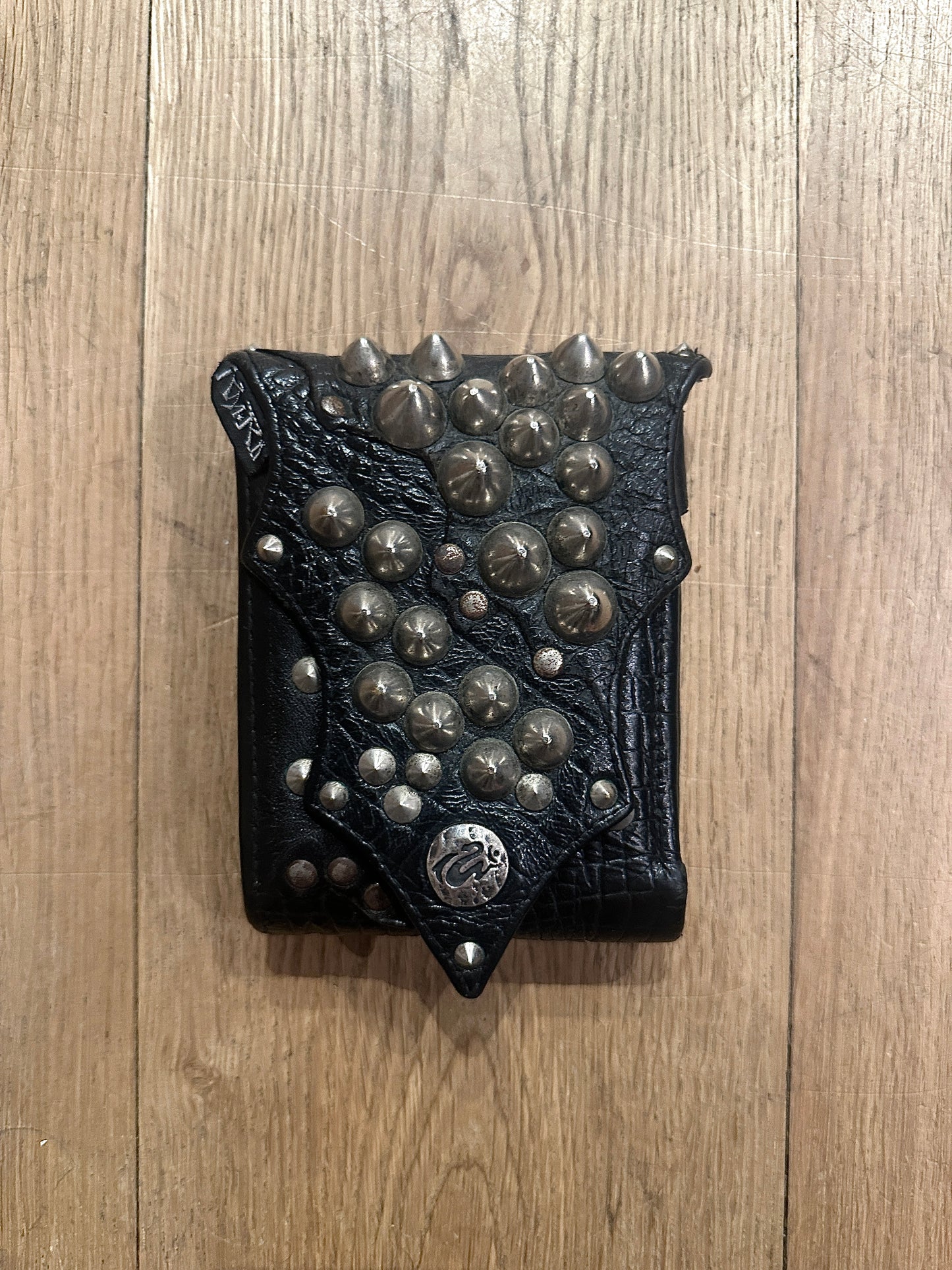 KmRii 2008 Studded Leather Crocodile Embossed Wallet