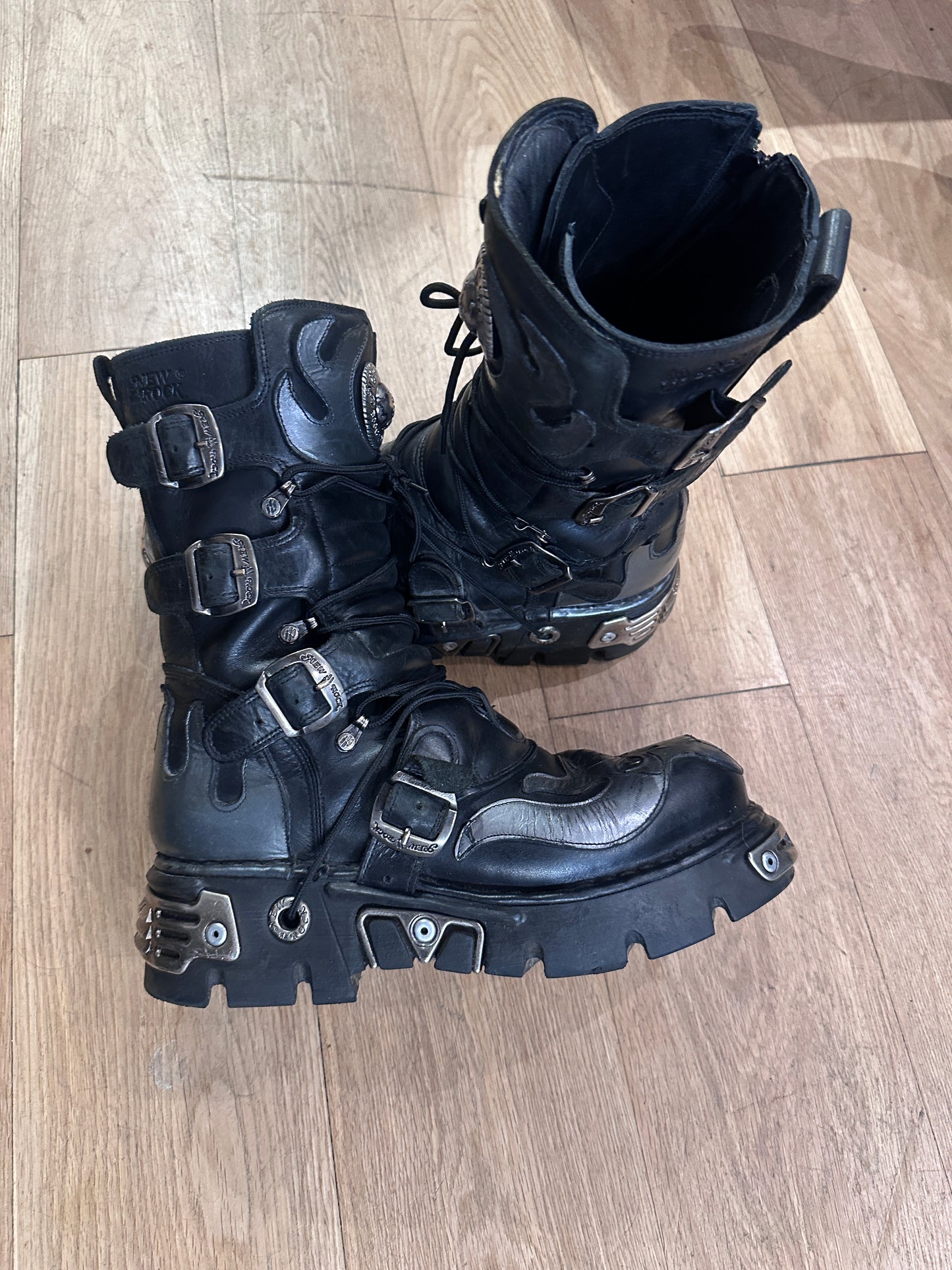 Vintage New Rock Metal-Toe Boots