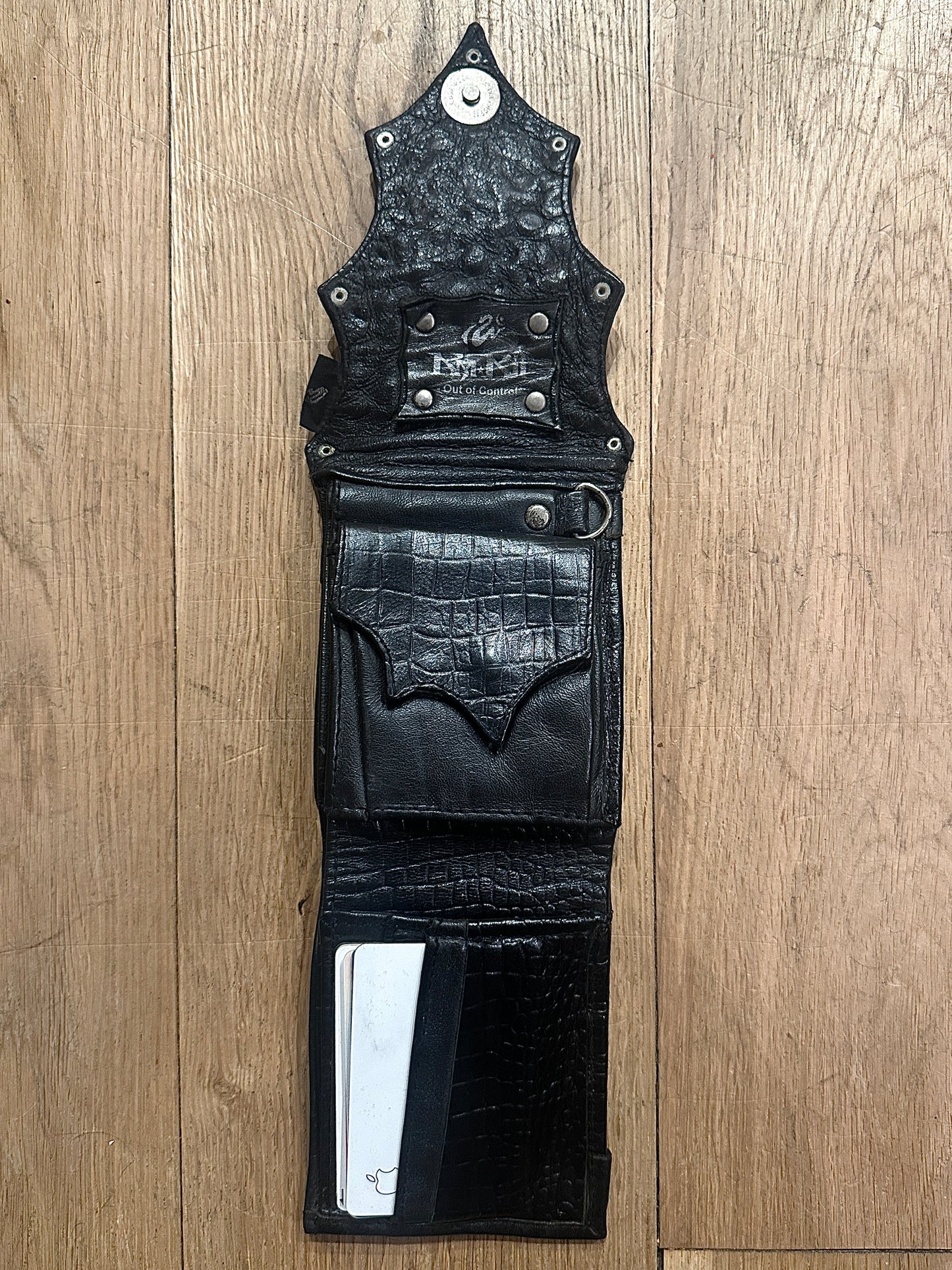 KmRii 2008 Studded Leather Crocodile Embossed Wallet