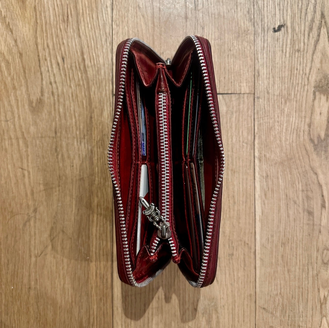 Chrome Hearts Crimson Filigree Long Zip Wallet