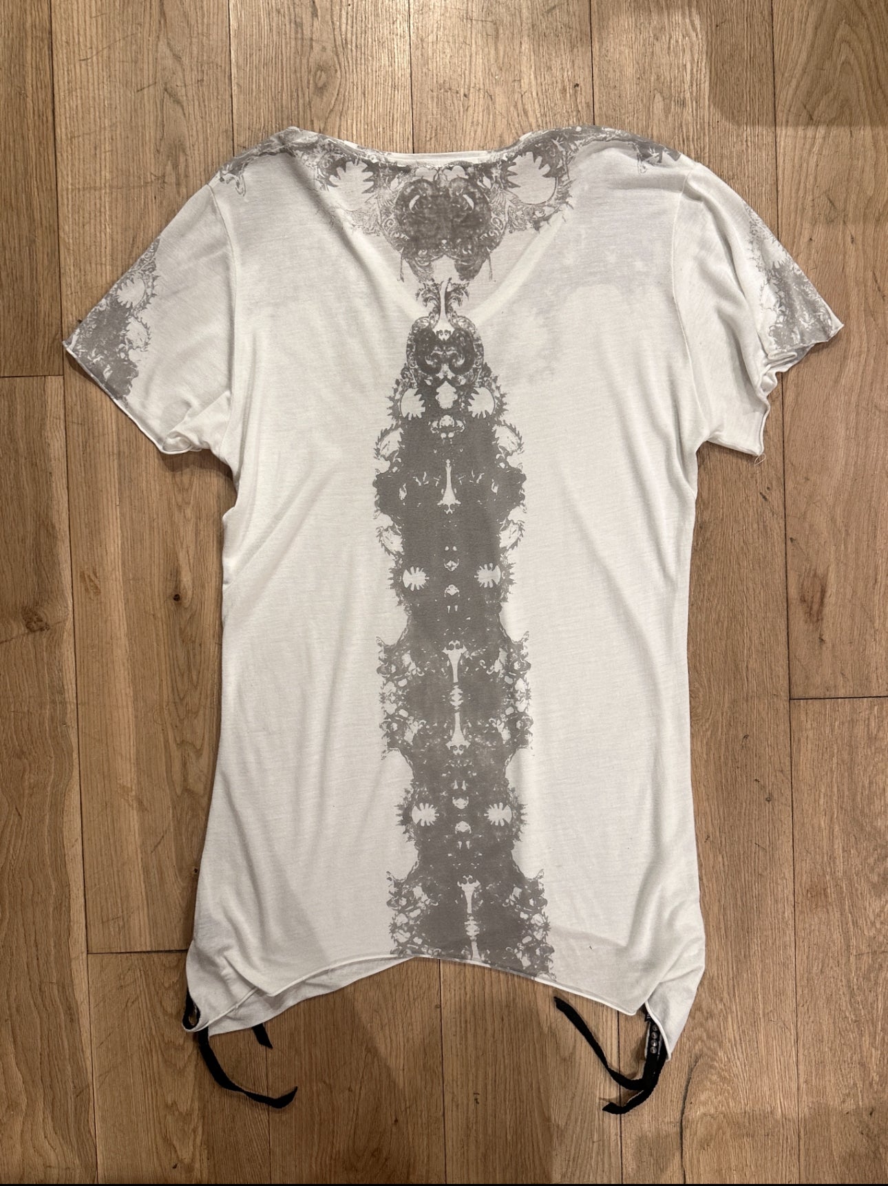 KmRii Asymmetrical Cut Tassel Shirt