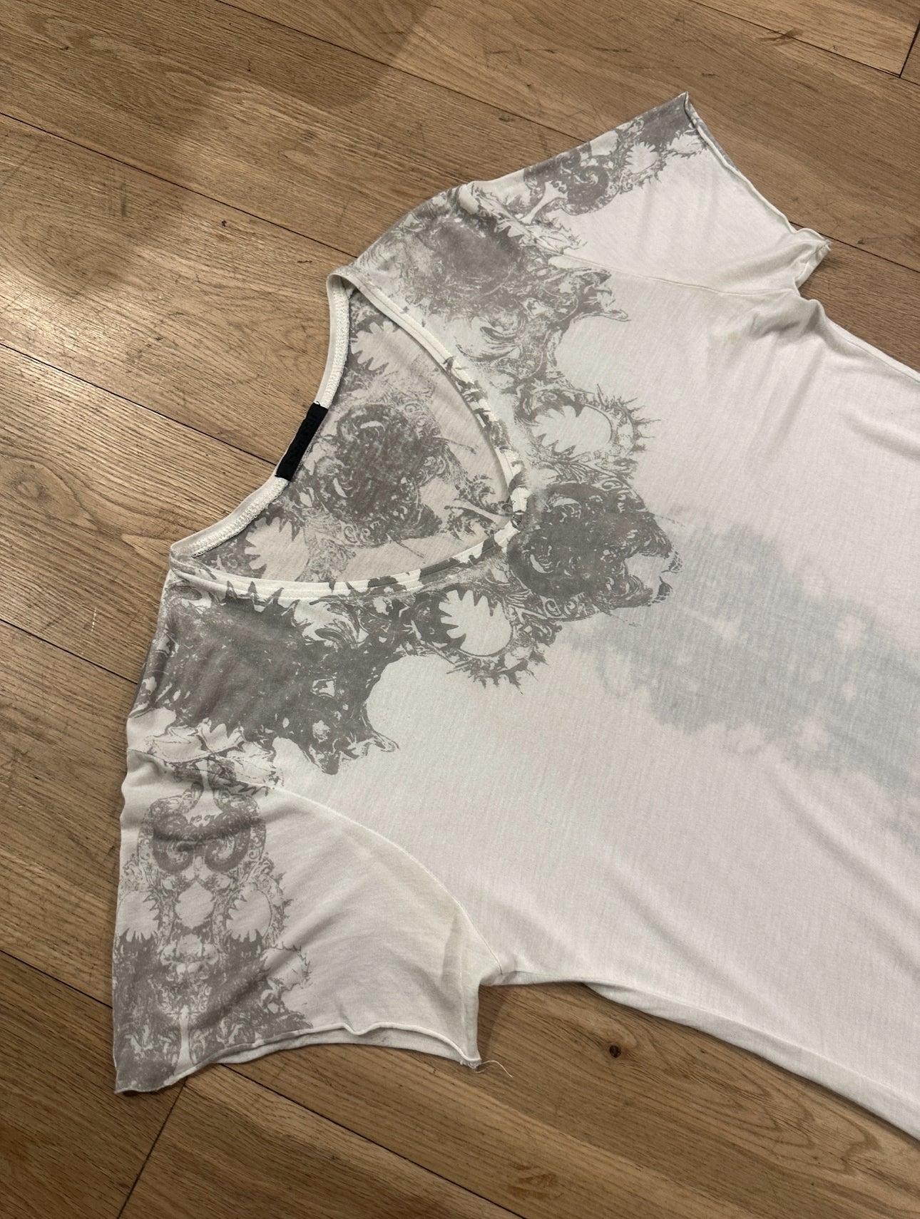 KmRii Asymmetrical Cut Tassel Shirt