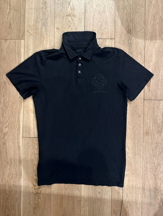 Chrome Hearts Silver Button Accent Polo Shirt