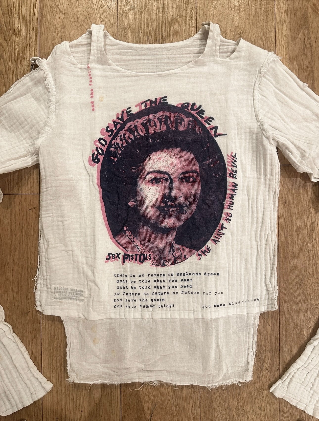 1970's Seditionaries Safety Pin Queen Muslin