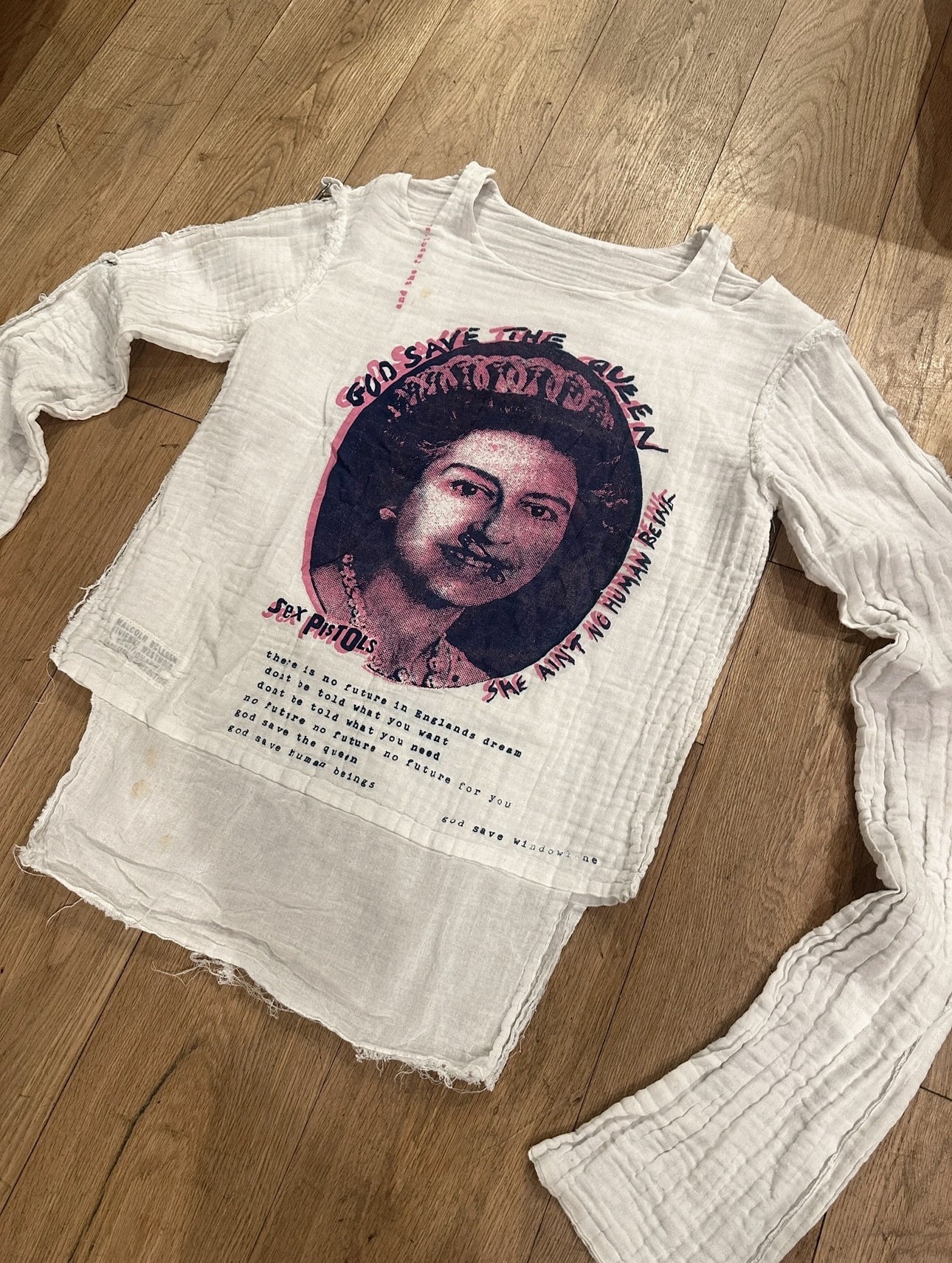 1970's Seditionaries Safety Pin Queen Muslin