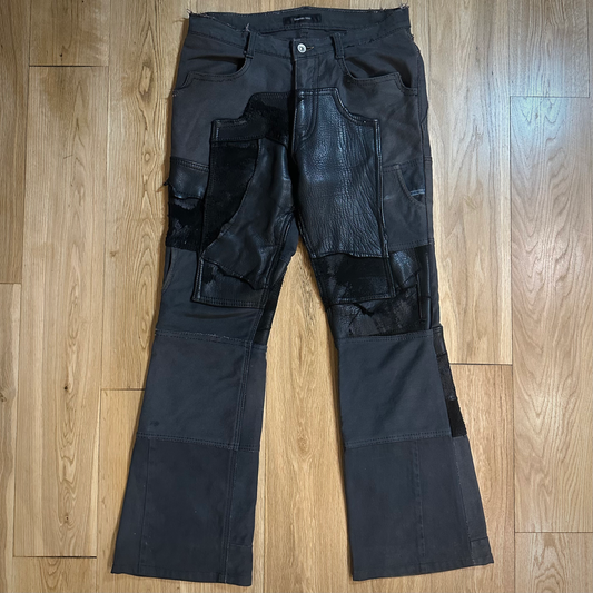 Yasuyuki Ishii Leather Patchwork Pants image 0