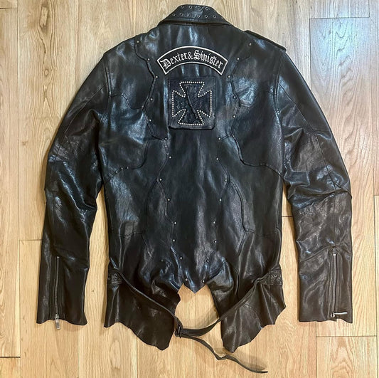 Yasuyuki Ishii Studded Patchwork Leather Jacket image 0